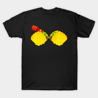 Mermaid Shell Shirt Taco Bra & Spicy Chili Sauce T-Shirt